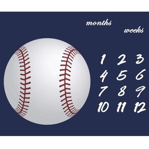 F-FUN SOUL Baseball Theme Baby Monthly Milestone Blanket